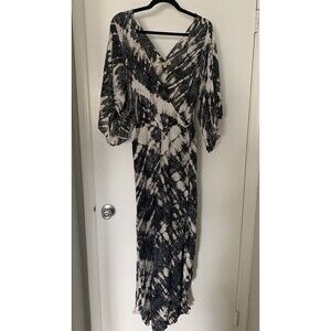 Pineapples Black & White Tie Dye Jumpsuit Wide Legg Women's Small Made in Hawaii